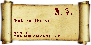 Mederus Helga névjegykártya